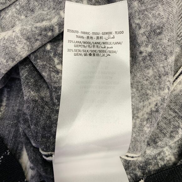 ALEXANDER MCQUEEN Size L Black White Marbled Wool Silk Crew-Neck Pullover - Picture 9 of 10